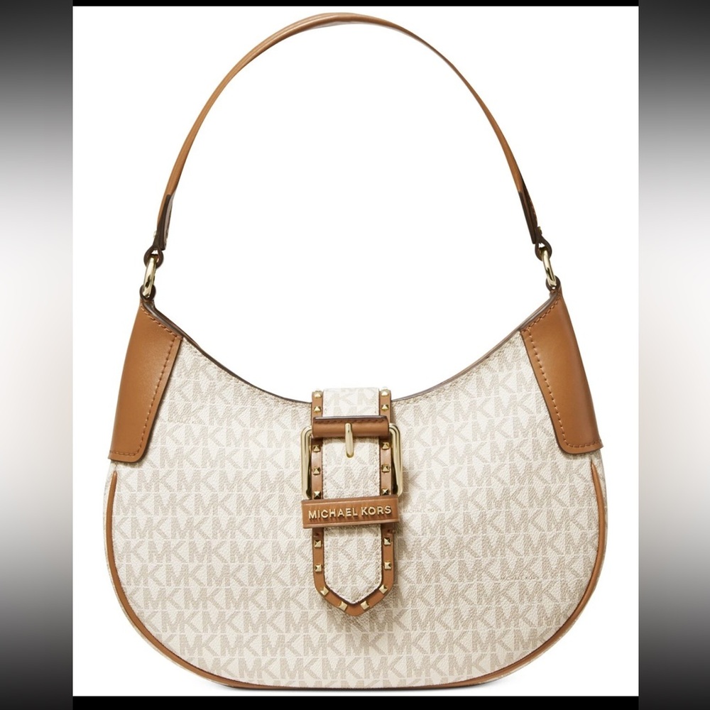 BNWT Michael Kors LILLIAN LOGO VANILLA ACORN  SMALL Shoulder Bag